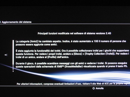 Sony: firmware 2.41 in arrivo a metà settimana Sony: firmware 2.41 in arrivo a metà settimana
