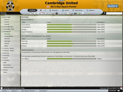 Football Manager 2009: rilasciata la patch 9.2.0