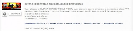 Guitar Hero World Tour: la batteria in Italia a fine marzo? Guitar Hero World Tour: la batteria in Italia a fine marzo?