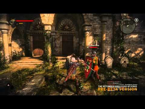 The Witcher 2:  Assassins of Kings - Gameplay in Vergen, fight & minigames HD