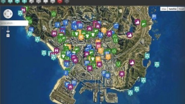 GTA 5, la mappa di gioco riprodotta in stile Google Maps GTA 5, la mappa di gioco riprodotta in stile Google Maps