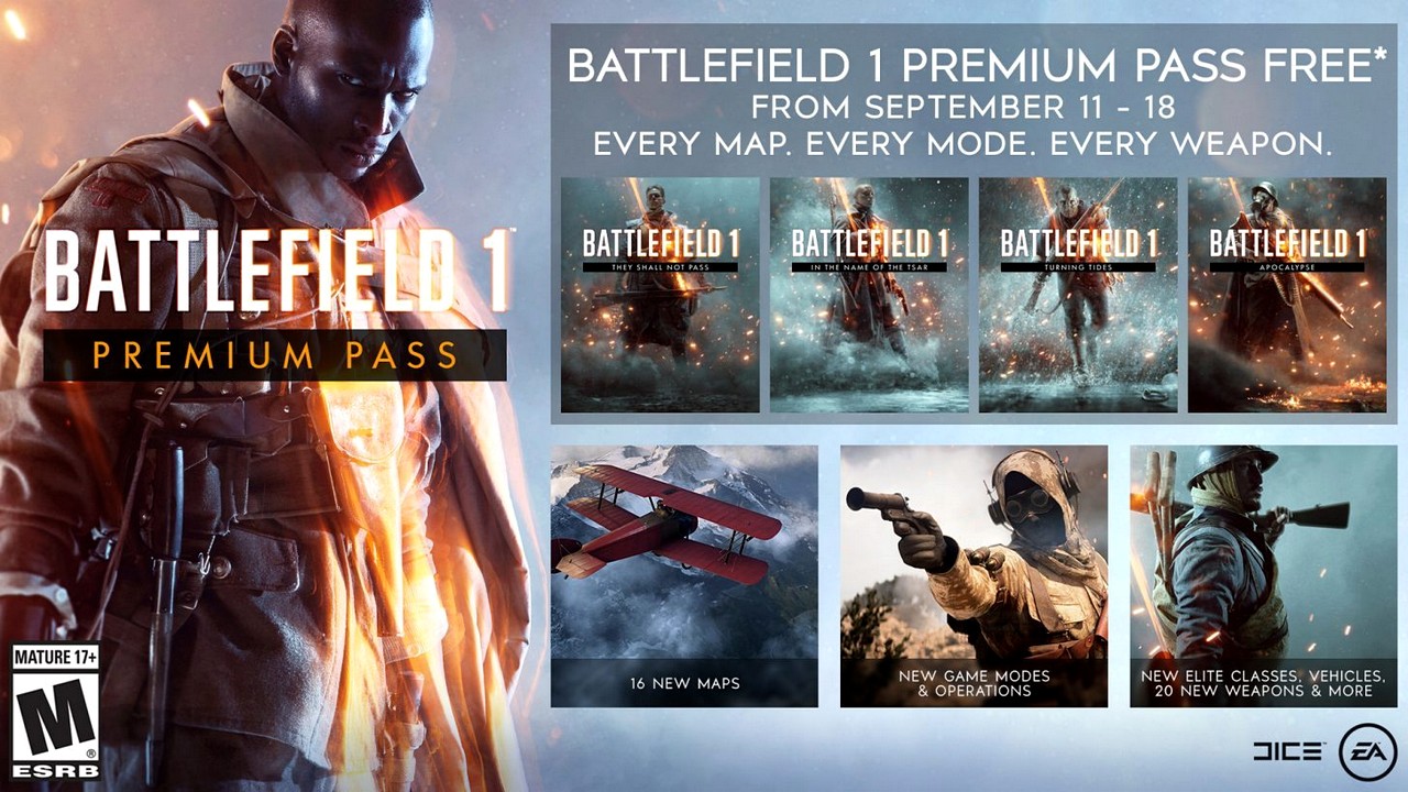 Battlefield 1: il Premium Pass scaricabile gratuitamente dall'11 al 18 settembre Battlefield 1: il Premium Pass scaricabile gratuitamente dall'11 al 18 settembre